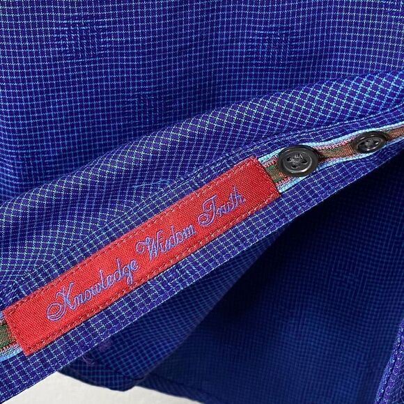 Robert Graham Blue Circle Pattern Long Sleeve Button Up Dress Shirt Size M - Picture 6 of 8